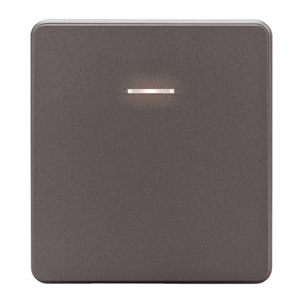 Перекрестный выключатель одноклавишный с подсветкой Kranz Miele Round 10А с рамкой титан