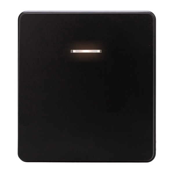 Перекрестный выключатель одноклавишный с подсветкой Kranz Miele Round 10А с рамкой оникс