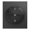 Розетка с заземлением Kranz Miele Strong 16А со шторками и крышкой с рамкой графит