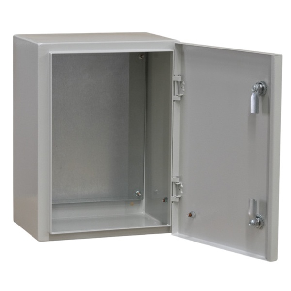 Корпус металлический навесной с монтажной панелью DEKraft ЩРНМ 2.0 400х400х200 IP31 RAL7035