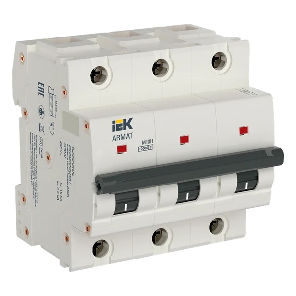 Автоматический выключатель ИЭК ARMAT M10H 3Р 100А 10кА характеристика С (автомат электрический)