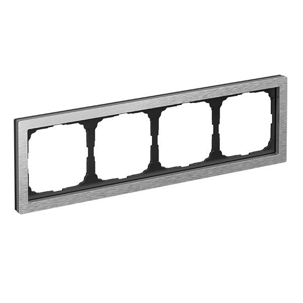 Рамка Systeme Electric ArtGallery Pure 4 поста металл, алюминий