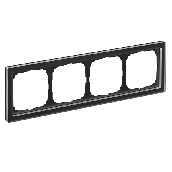 Рамка Systeme Electric ArtGallery Pure 4 поста органическое стекло, черный