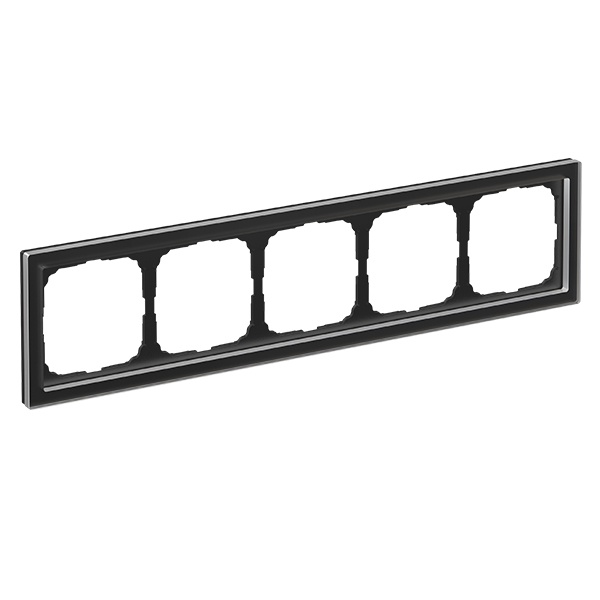 Рамка Systeme Electric ArtGallery Pure 5 постов органическое стекло, черный