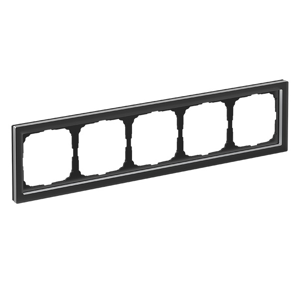 Рамка Systeme Electric ArtGallery Pure 5 постов матовое органическое стекло, черный