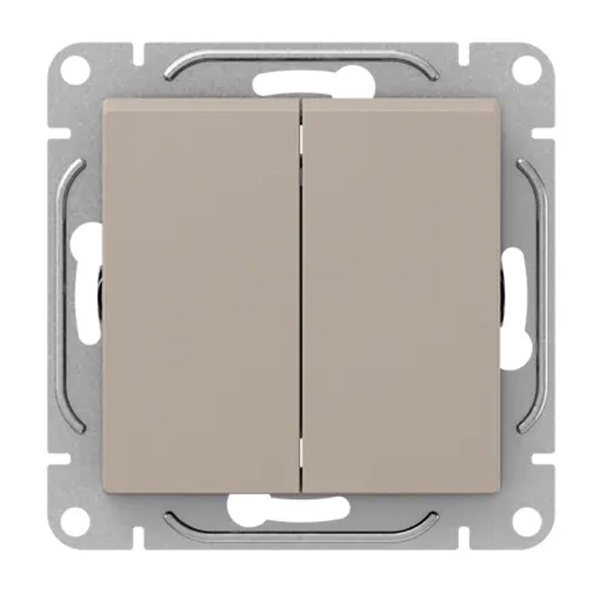 Механизм переключателя 2-клавишного EKF 10А Эпика кремовый