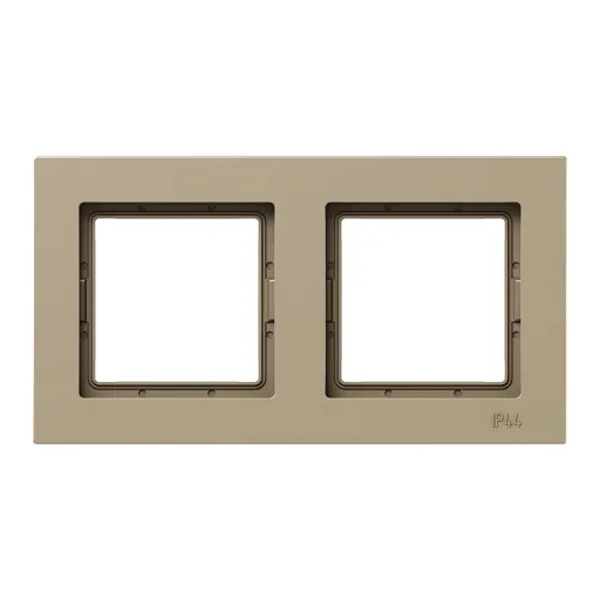Рамка 2-местная EKF IP44 Эпика шампань