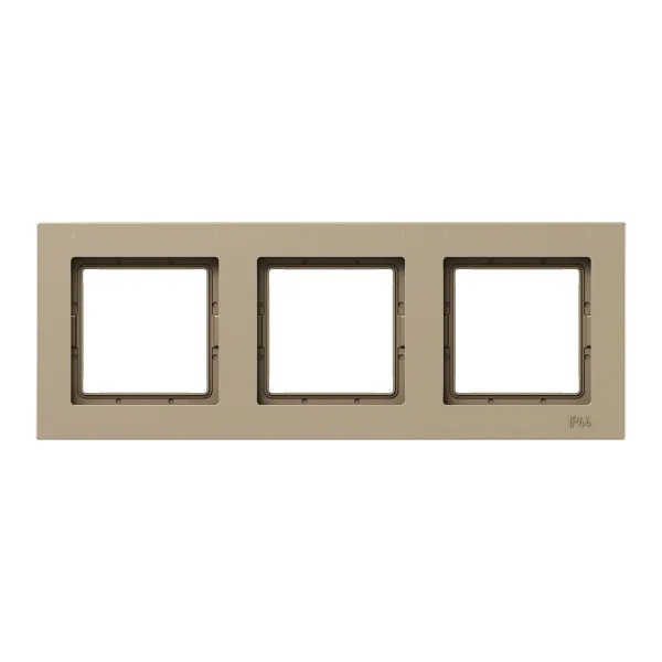 Рамка 3-местная EKF IP44 Эпика шампань