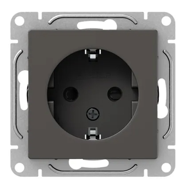 Механизм розетки EKF 2P+E 16А с защитными шторками Эпика мокко