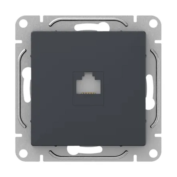 Механизм компьютерной розетки EKF RJ45 кат.5 Эпика графит