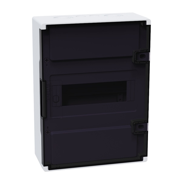 Щит навесной КЭАЗ OptiBox Pro 8-NKR-IP40 8 модулей прозрачная черная дверца IP40 (электрический шкаф)