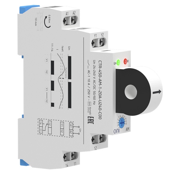 Реле контроля тока ONI (ИЭК) AM 2А-20А 1NO/NC 24-240В AC/DC