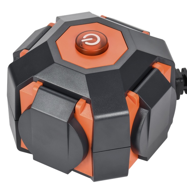 Удлинитель на магните ИЭК У04В 4х2P+PE с защитными крышками 5м КГ 3х1,5мм IP44