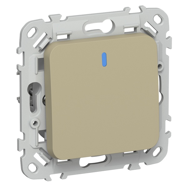 Выключатель одноклавишный с индикацией ИЭК FLITE ВС11-1-1-ФлХ 10А хаки