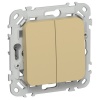 Выключатель двухклавишный ИЭК FLITE ВС12-1-0-ФлШм 10А шамуа