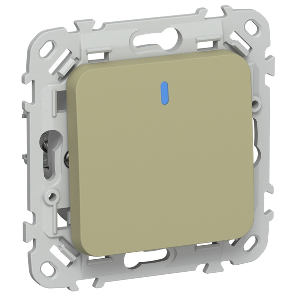 Переключатель одноклавишный с индикацией ИЭК FLITE ВС61-1-1-ФлО 10А оливковый