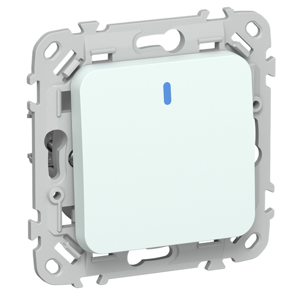 Переключатель одноклавишный с индикацией ИЭК FLITE ВС61-1-1-ФлХЛ 10А холодный лёд