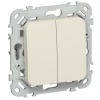 Переключатель двухклавишный ИЭК FLITE ВС62-1-0-ФлСл 10А сливочный