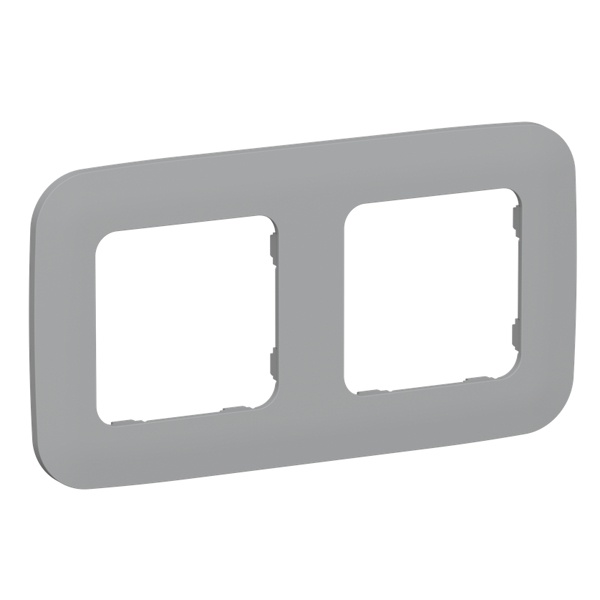 Рамка 2-местная ИЭК FLITE Artistic РУ-2-А-ФлС серый