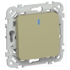 Выключатель кнопочный одноклавишный с индикацией ИЭК FLITE ВС11-2-1-ФлО 10А оливковый