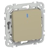 Выключатель кнопочный одноклавишный с индикацией ИЭК FLITE ВС11-2-1-ФлХ 10А хаки