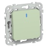 Выключатель кнопочный одноклавишный с индикацией ИЭК FLITE ВС11-2-1-ФлФ 10А фисташковый
