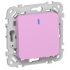 Выключатель кнопочный одноклавишный с индикацией ИЭК FLITE ВС11-2-1-ФлПр 10А пурпурный