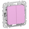 Выключатель кнопочный двухклавишный ИЭК FLITE ВС12-2-0-ФлПр 10А пурпурный