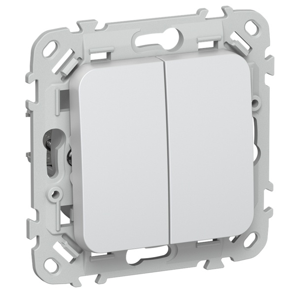 Выключатель жалюзи двухклавишный с блокировкой ИЭК FLITE ВЖ42-2-0-ФлЖ 10А жемчуг