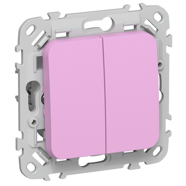 Выключатель жалюзи двухклавишный с блокировкой ИЭК FLITE ВЖ42-2-0-ФлПр 10А пурпурный