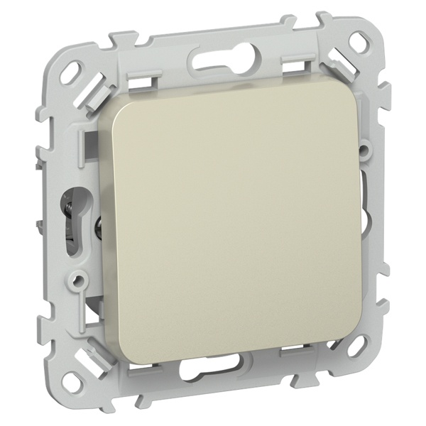 Выключатель одноклавишный двухполюсный проходной  ИЭК FLITE ВС6/21-1-0-ФлШ 10А шампань