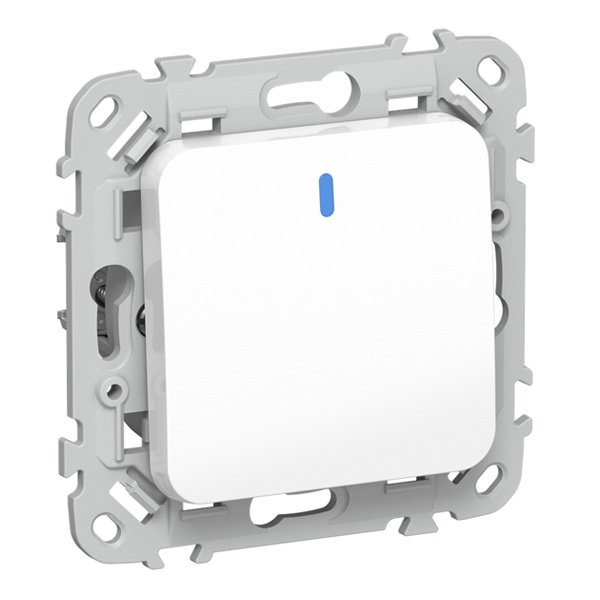 Выключатель одноклавишный двухполюсный проходной с индикацией ИЭК FLITE ВС6/21-1-1-ФлБ 10А белый