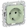 Розетка с заземлением ИЭК FLITE РС11-1-ФлФ 16А автозажим фисташковый
