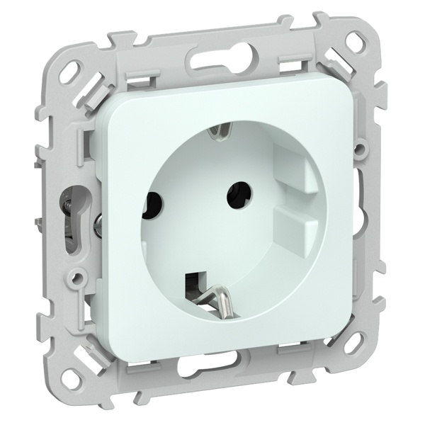 Розетка с заземлением ИЭК FLITE РС11-1-ФлХЛ 16А автозажим холодный лёд