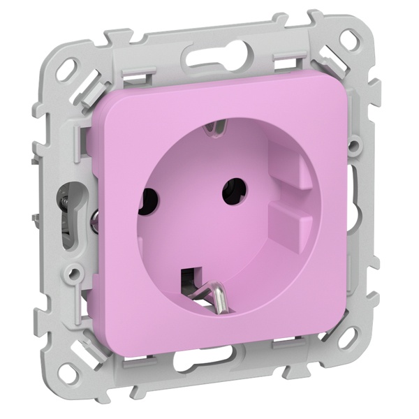 Розетка с заземлением ИЭК FLITE РС11-0-ФлПр 16А пурпурный