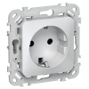 Розетка с заземлением ИЭК FLITE РСш11-1-ФлЖ 16А шторки автозажим жемчуг
