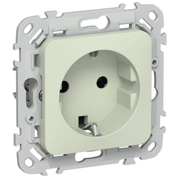 Розетка с заземлением ИЭК FLITE РСш11-1-ФлП 16А шторки автозажим панг