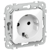 Розетка с заземлением ИЭК FLITE РСш11-0-ФлБ 16А шторки белый