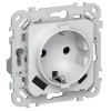 Розетка с зарядкой 2Р+Е со шторками ИЭК FLITE РСЮшс11-1-ФлЖ 16А с USB AC 20Вт автозажим жемчуг