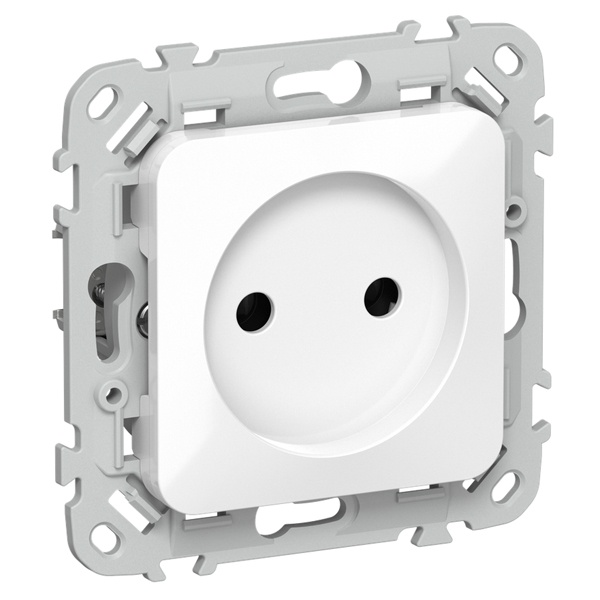 Розетка без заземления ИЭК FLITE РС01-1-ФлБ 10А автозажим белый