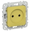 Розетка без заземления ИЭК FLITE РС01-1-ФлЖК 10А автозажим желтый карри