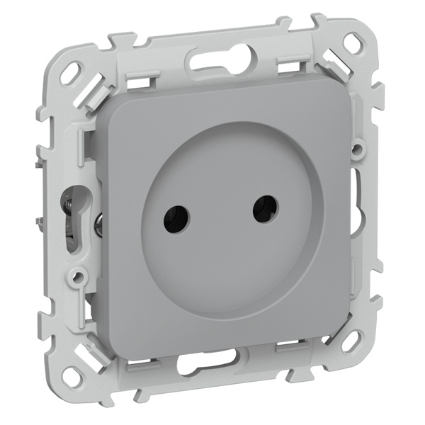Розетка без заземления ИЭК FLITE РС01-0-ФлС 10А серый