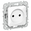 Розетка без заземления ИЭК FLITE РСш01-1-ФлБ 10А шторки автозажим белый