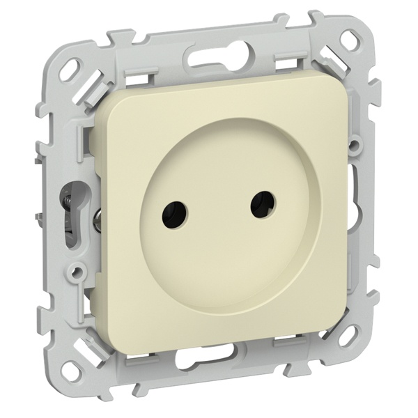 Розетка без заземления ИЭК FLITE РСш01-1-ФлН 10А шторки автозажим навахо