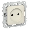 Розетка без заземления ИЭК FLITE РСш01-0-ФлСл 10А шторки сливочный
