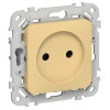 Розетка без заземления ИЭК FLITE РСш01-0-ФлЗ 10А шторки золотарник