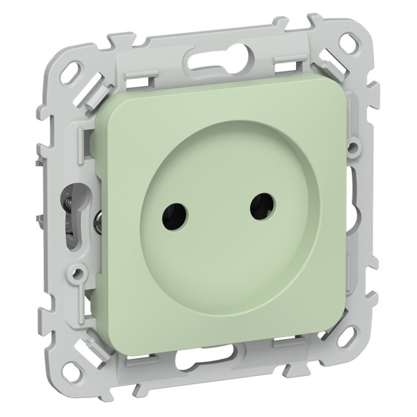 Розетка без заземления ИЭК FLITE РСш01-0-ФлФ 10А шторки фисташковый