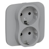 Розетка 2-я с заземлением в сборе ИЭК FLITE РС12-0-А-ФлС 16А серый