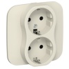 Розетка 2-я с заземлением в сборе ИЭК FLITE РС12-0-А-ФлСл 16А сливочный