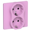 Розетка 2-я с заземлением в сборе ИЭК FLITE РС12-1-К-ФлПр 16А автозажим пурпурный